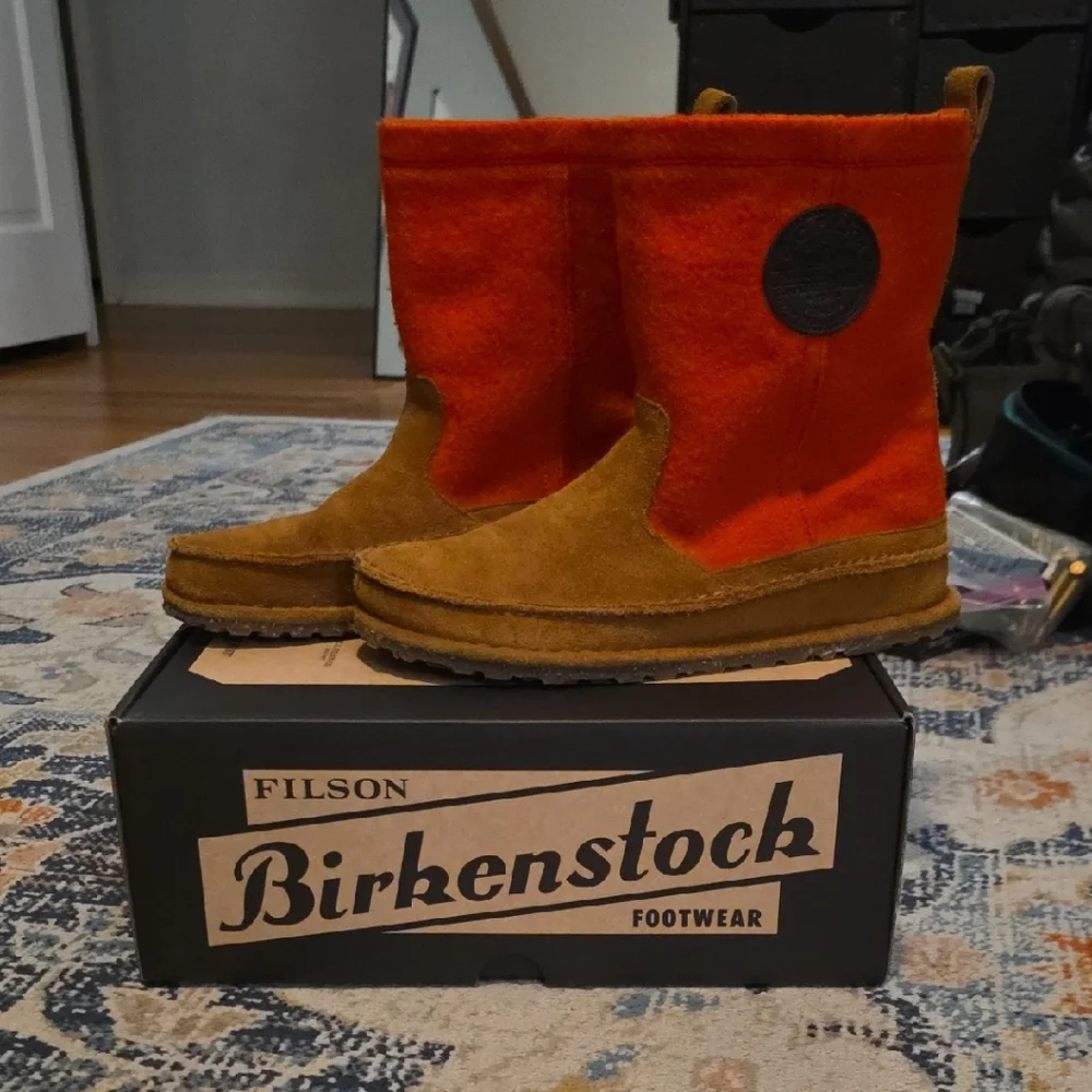 Birkenstock Orange and Tan Boots - Picture 1 of 3